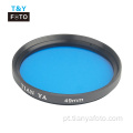 Filtro de lente de cor totalmente azul de 49-82 mm para câmera